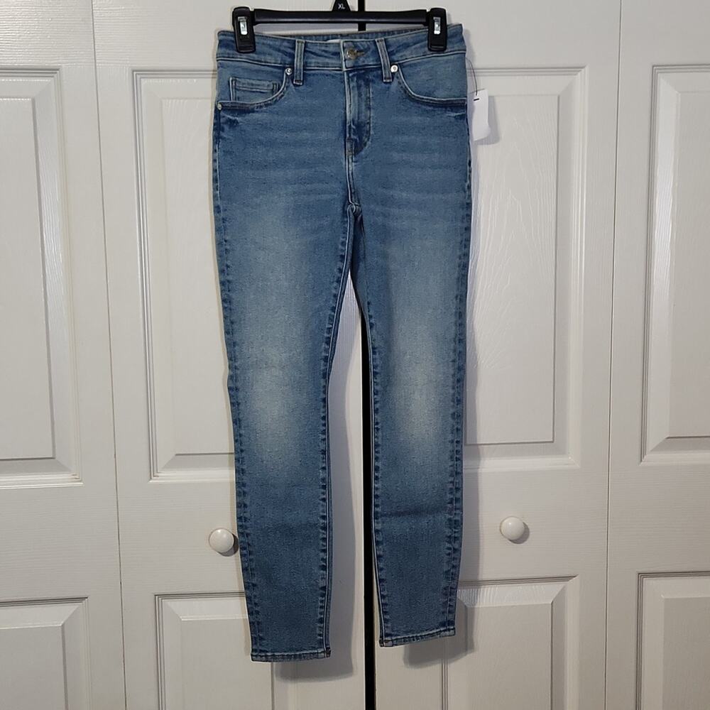 GDW General Denim Works Women's Light Wash Skinny Jeans Size‎ 26 Zip Button NWT